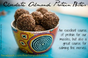 chocolate almond protein bites