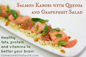 Salmon Kabobs with Quinoa and Grapefruit Salad