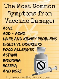most common symptoms of vaccine damage