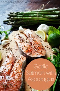 garlic salmon with asparagus