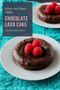 Gluten free and sugar free chocolate lava cake 